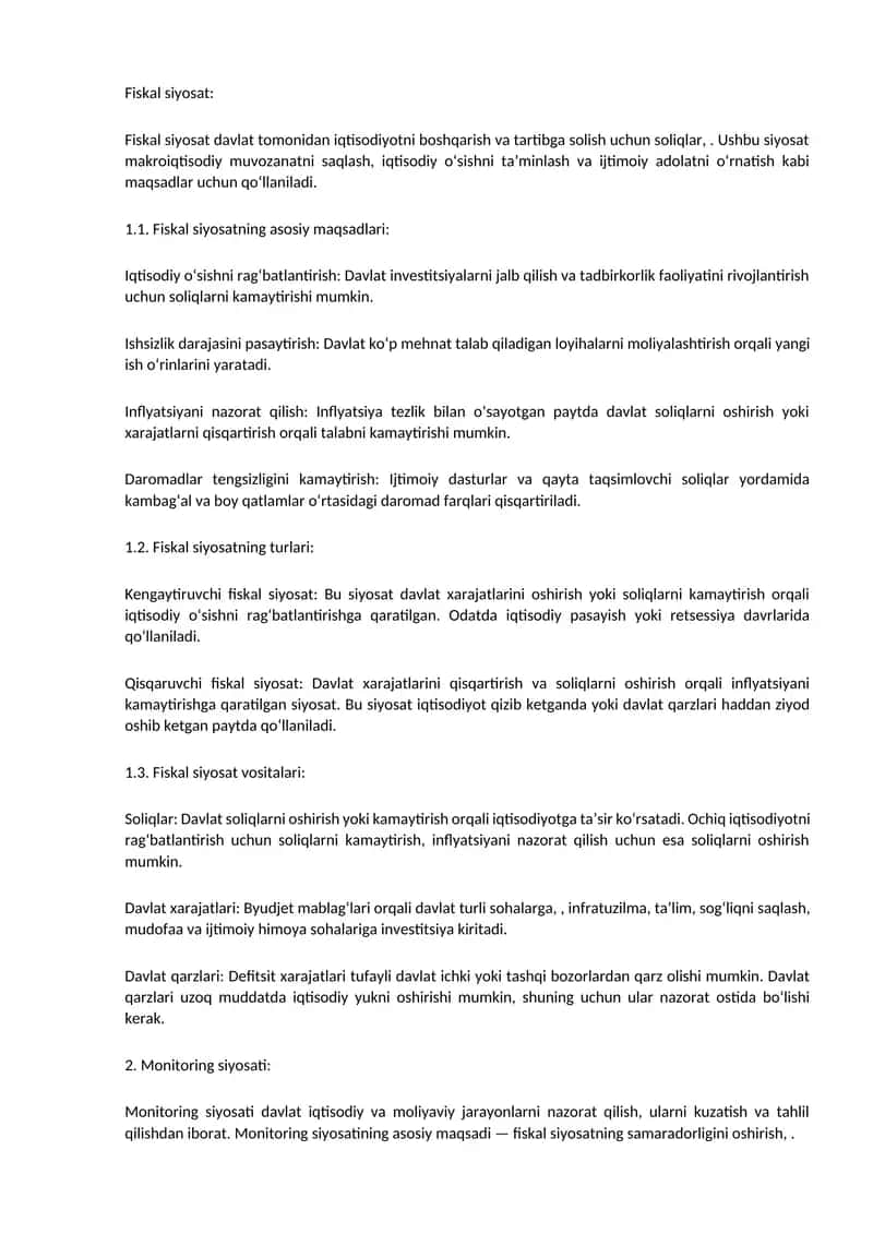 Fiskal siyosat