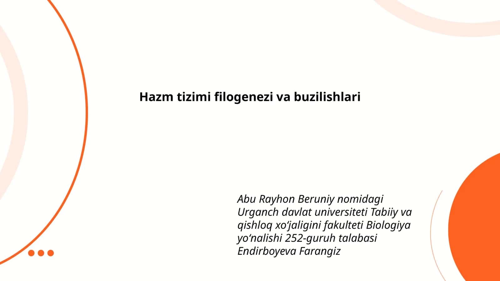 Hazm tizimi filogenezi va buzilishlari