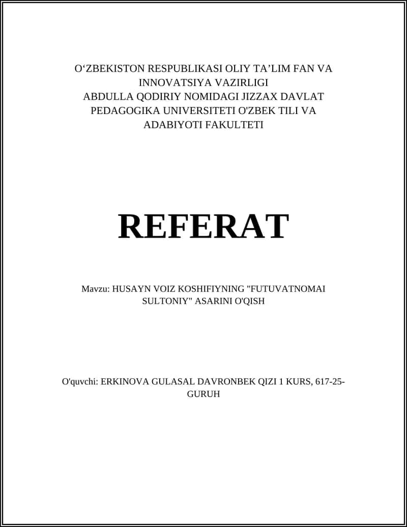 Futuvatnoma-i Sultoniy