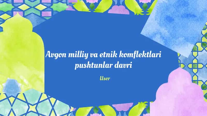 Avg'on milliy va etnik komflektlari pushtunlar davri