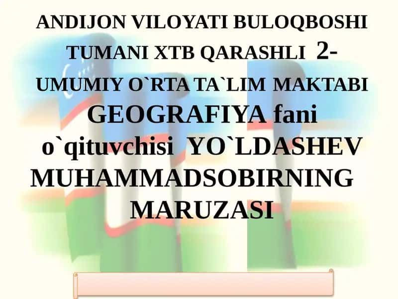 Siyosiy geografiya va tashqii iqtisodiy aloqalar