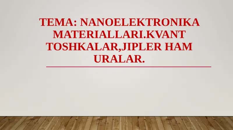 Nanotexnologiyalar