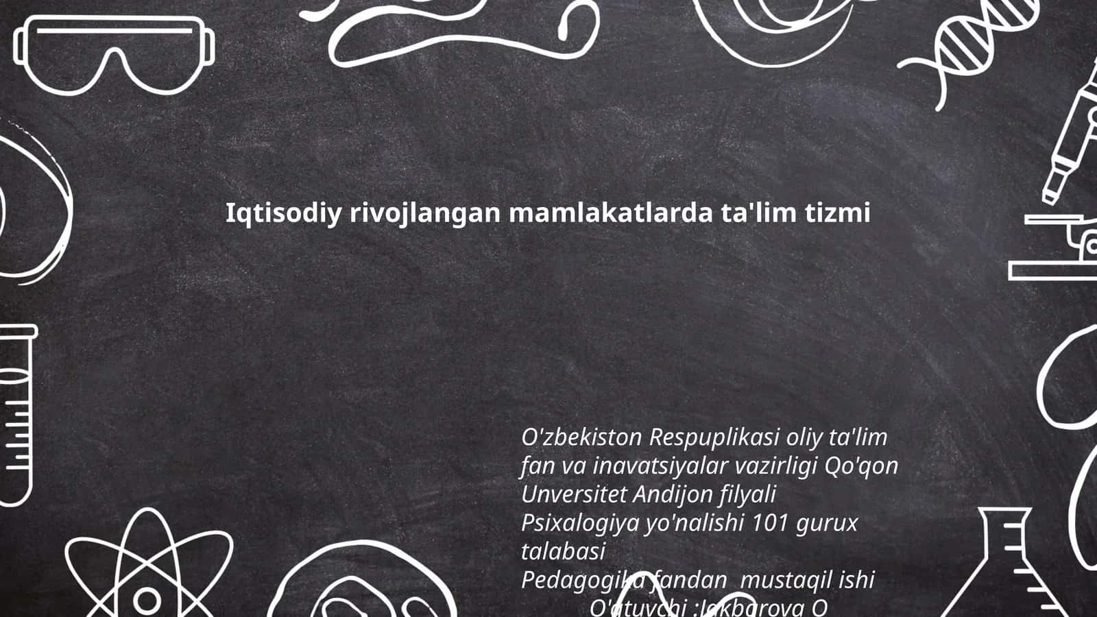 Iqtisodiy rivojlangan mamlakatlarda ta'lim tizmi