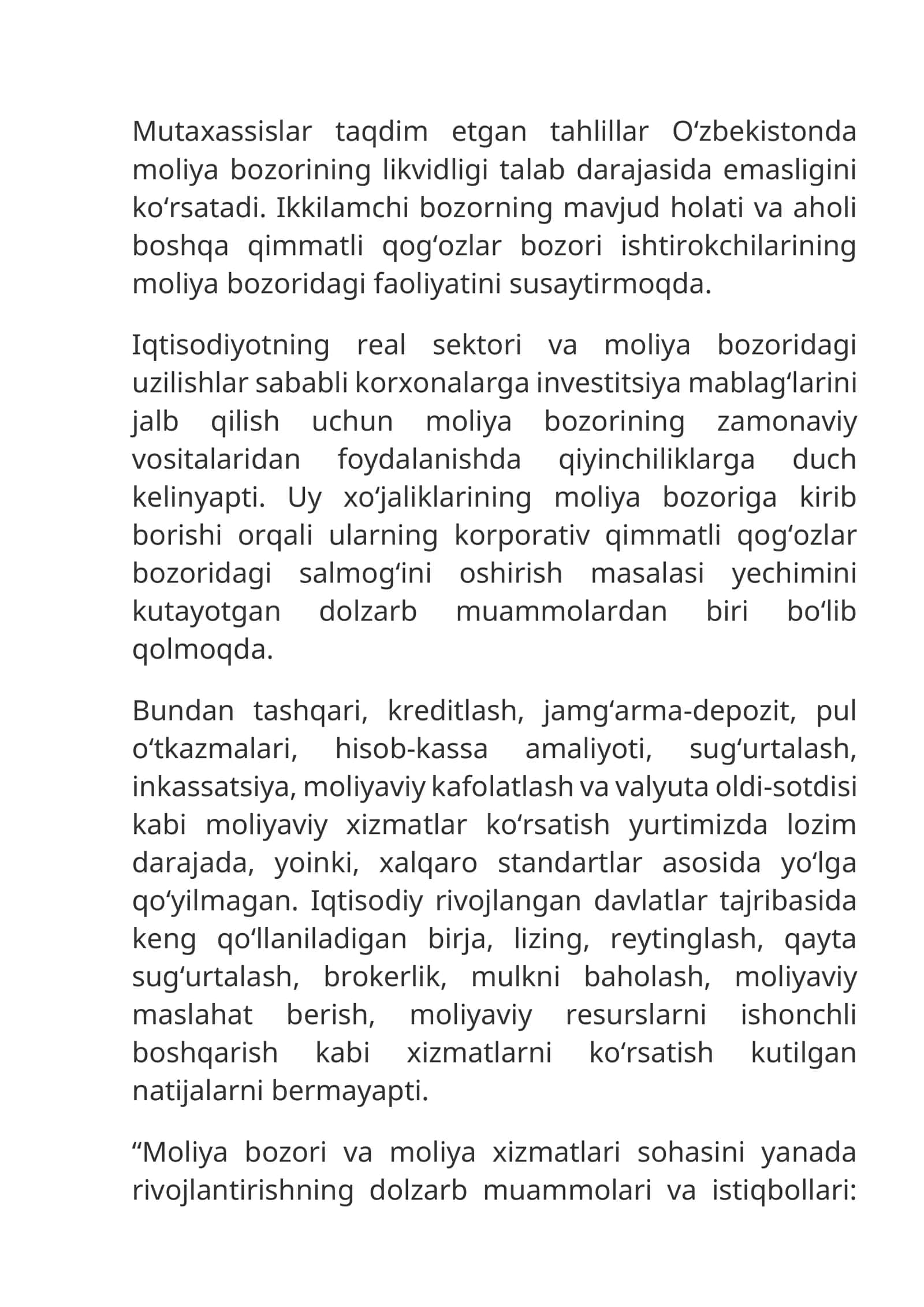 Moliya Bozori Likvidligi