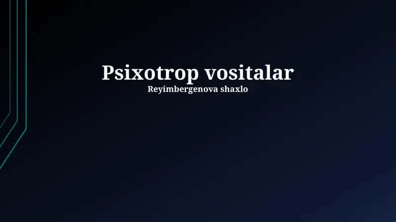 Psixotrop vositalar