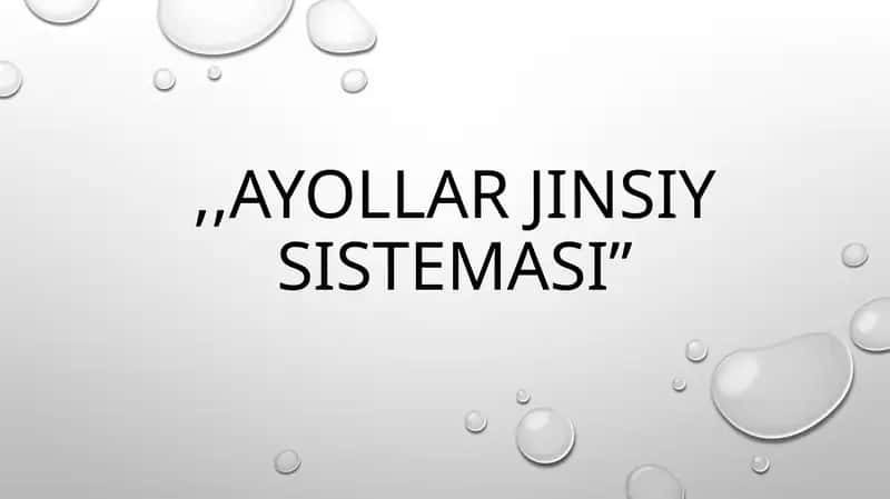 Ayollar jinsiy sistemasi
