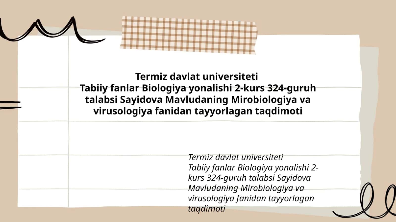 Mirobiologiya va virusologiya fanidan tayyorlagan taqdimoti