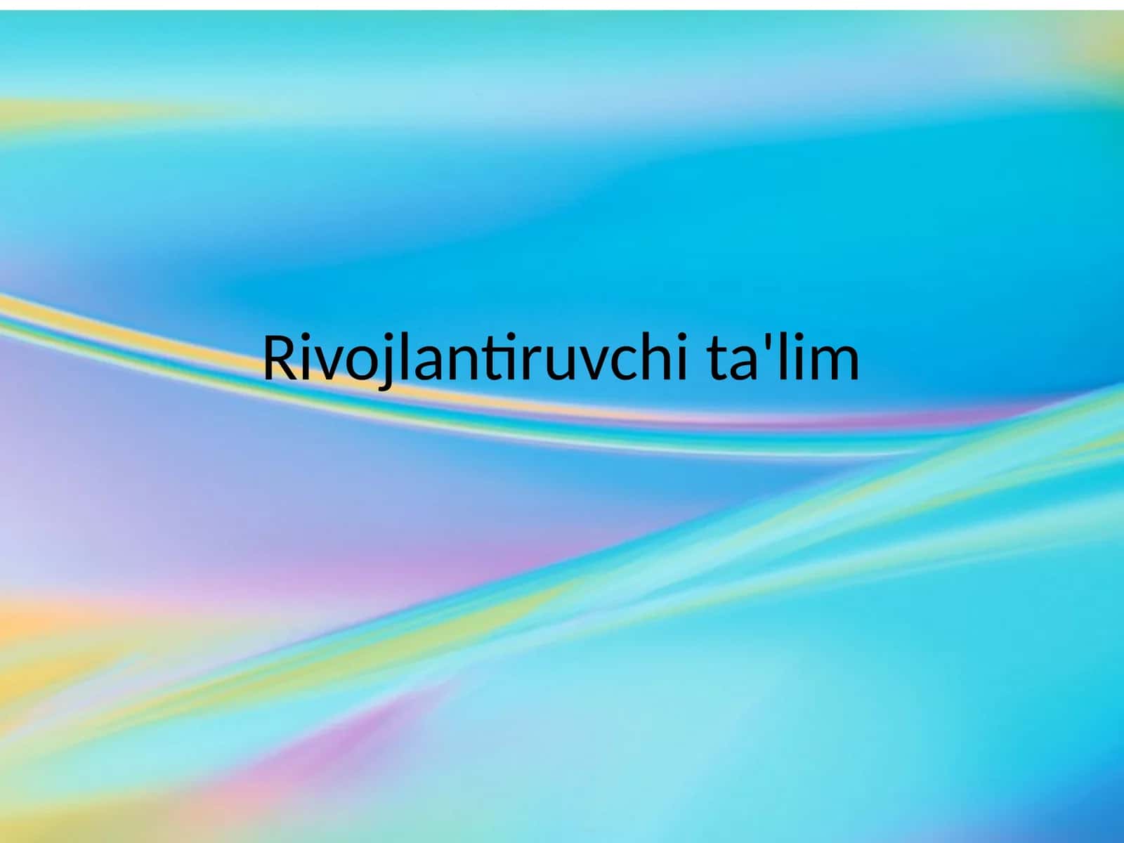 Rivojlantiruvchi ta'lim