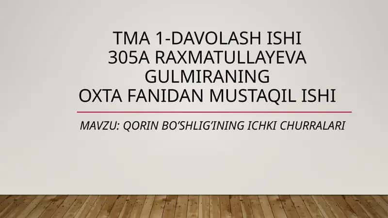 Qorin bo’shlig’ining ichki churralari