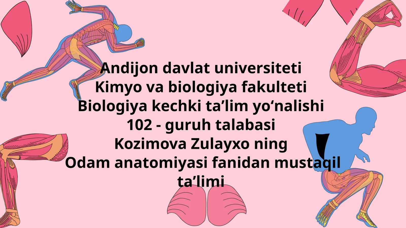 Tana muskullarining sinflanishi. Gavda va bosh