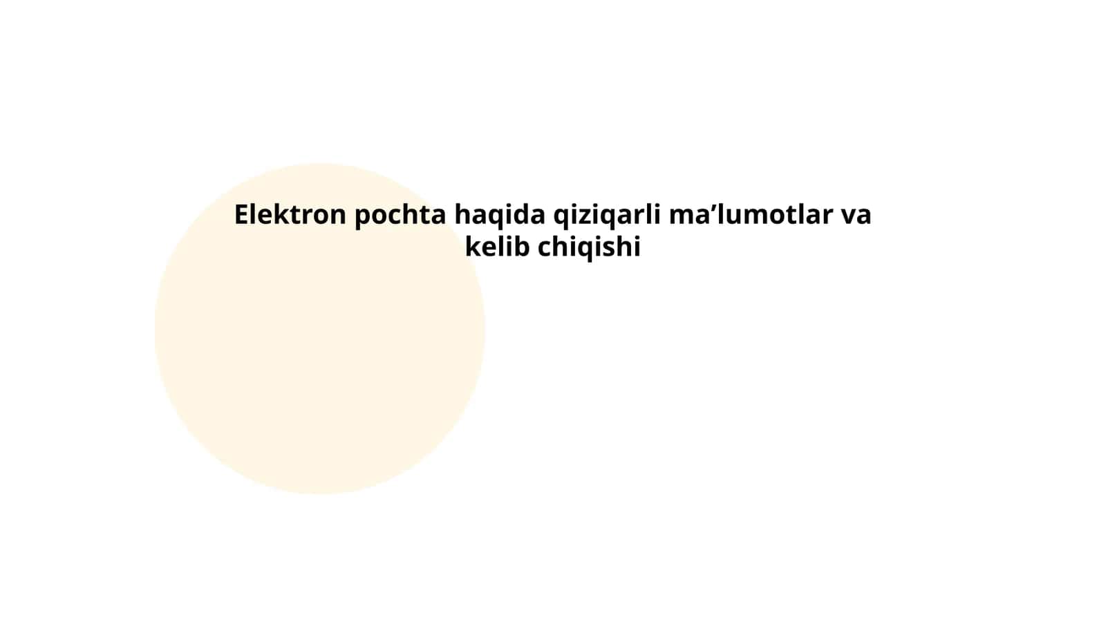 Elektron pochta tarixiy kelib chiqishi