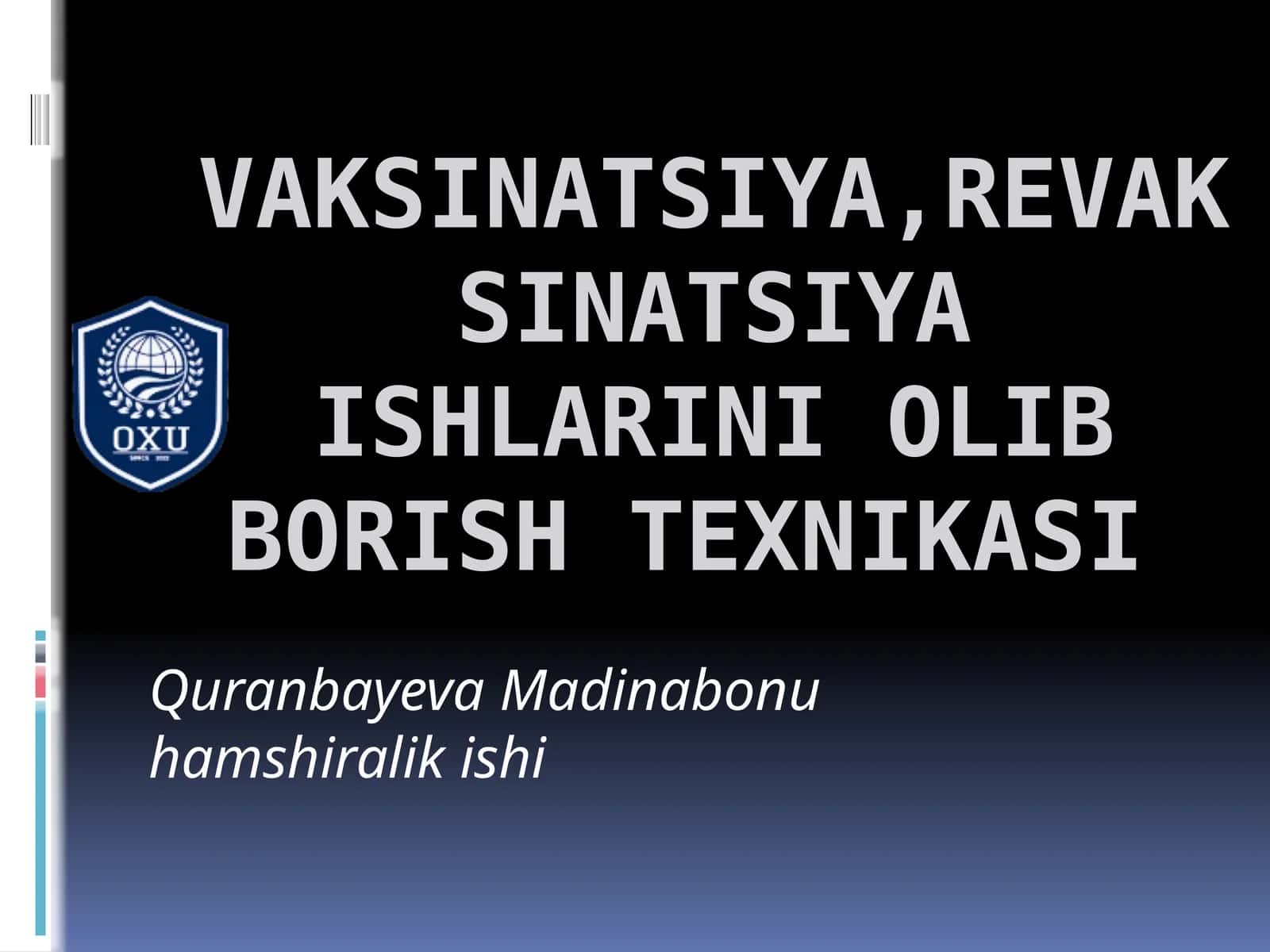 Vaksinatsiya, revaksinatsiya ishlarini olib borish texnikasi