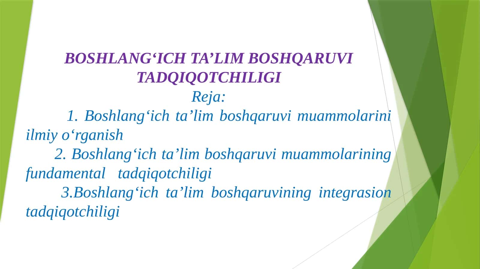 Boshlang‘ich Ta’lim Boshqaruv