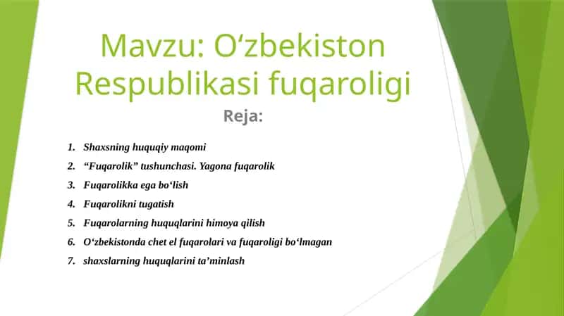 O‘zbekiston Respublikasi fuqaroligi