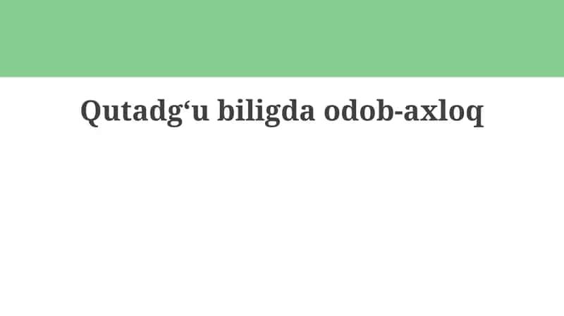 Qutadg'u Bilig