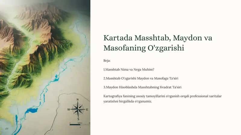 Kartada Masshtab, Maydon va Masofaning O'zgarishi