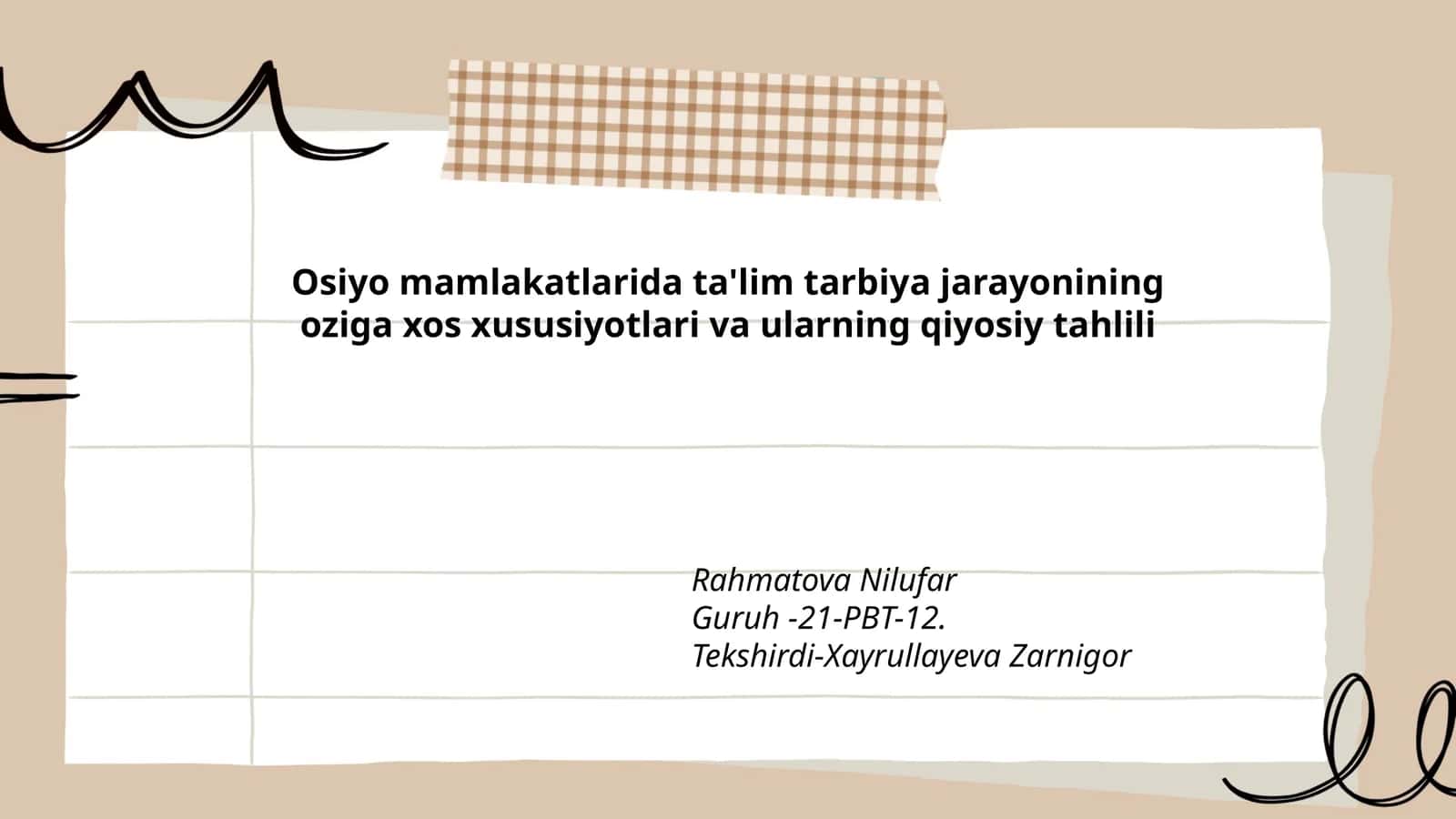 Ta'lim tarbiya jarayonining xususiyatlari