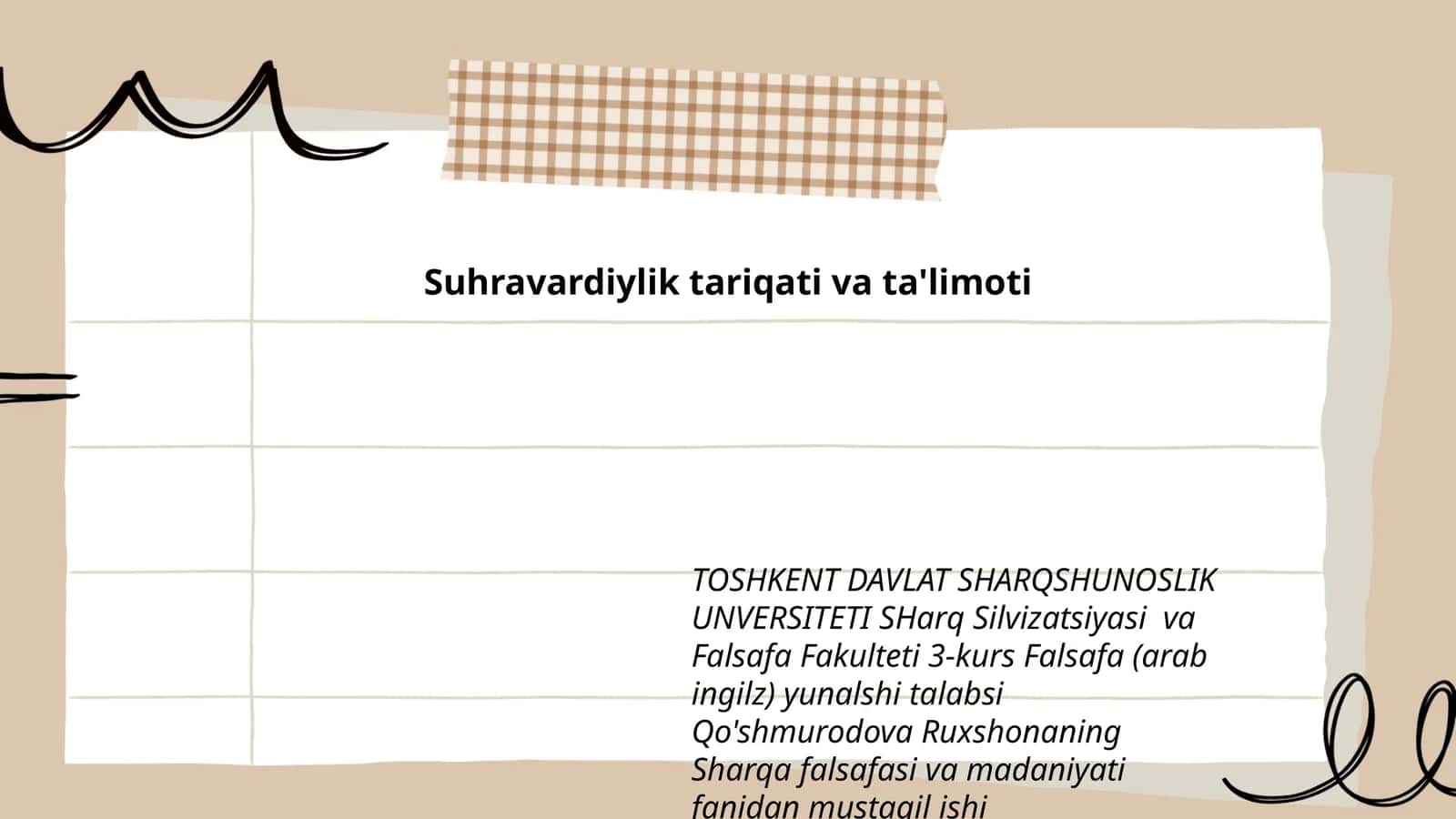 Suhravardiylik tariqati va ta'limoti