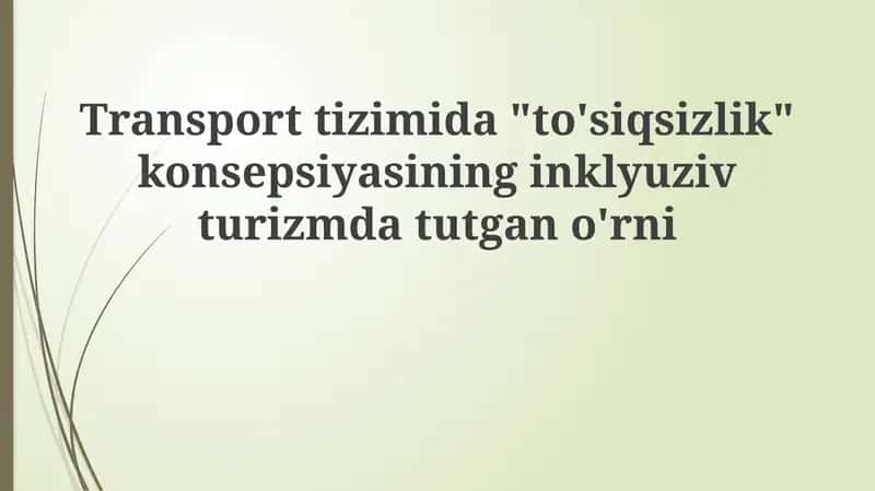 Inklyuziv turizm va transport