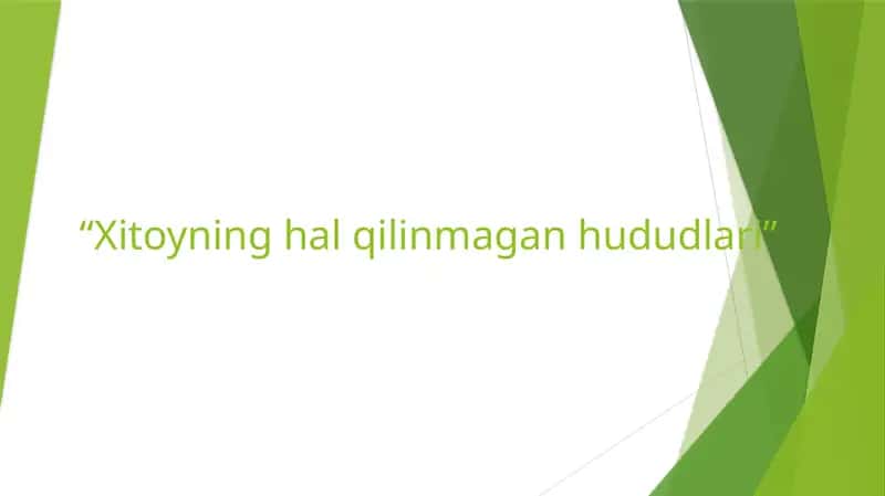 Xitoyning halqilinmagan hududlari
