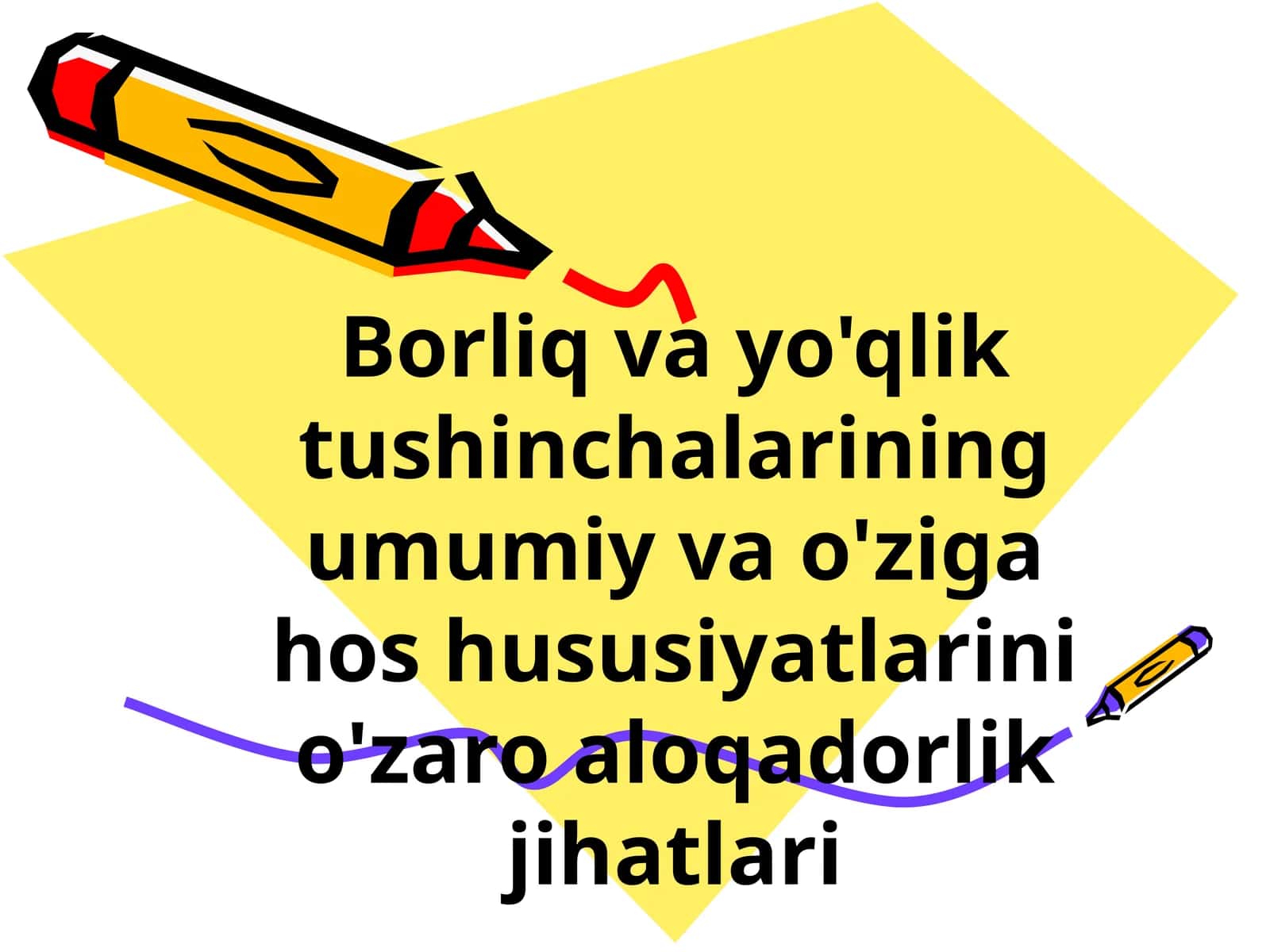 Borliq va yo'qlik tushinchalarining umumiy va o'ziga hos hususiyatlarini o'zaro aloqadorlik jihatlari