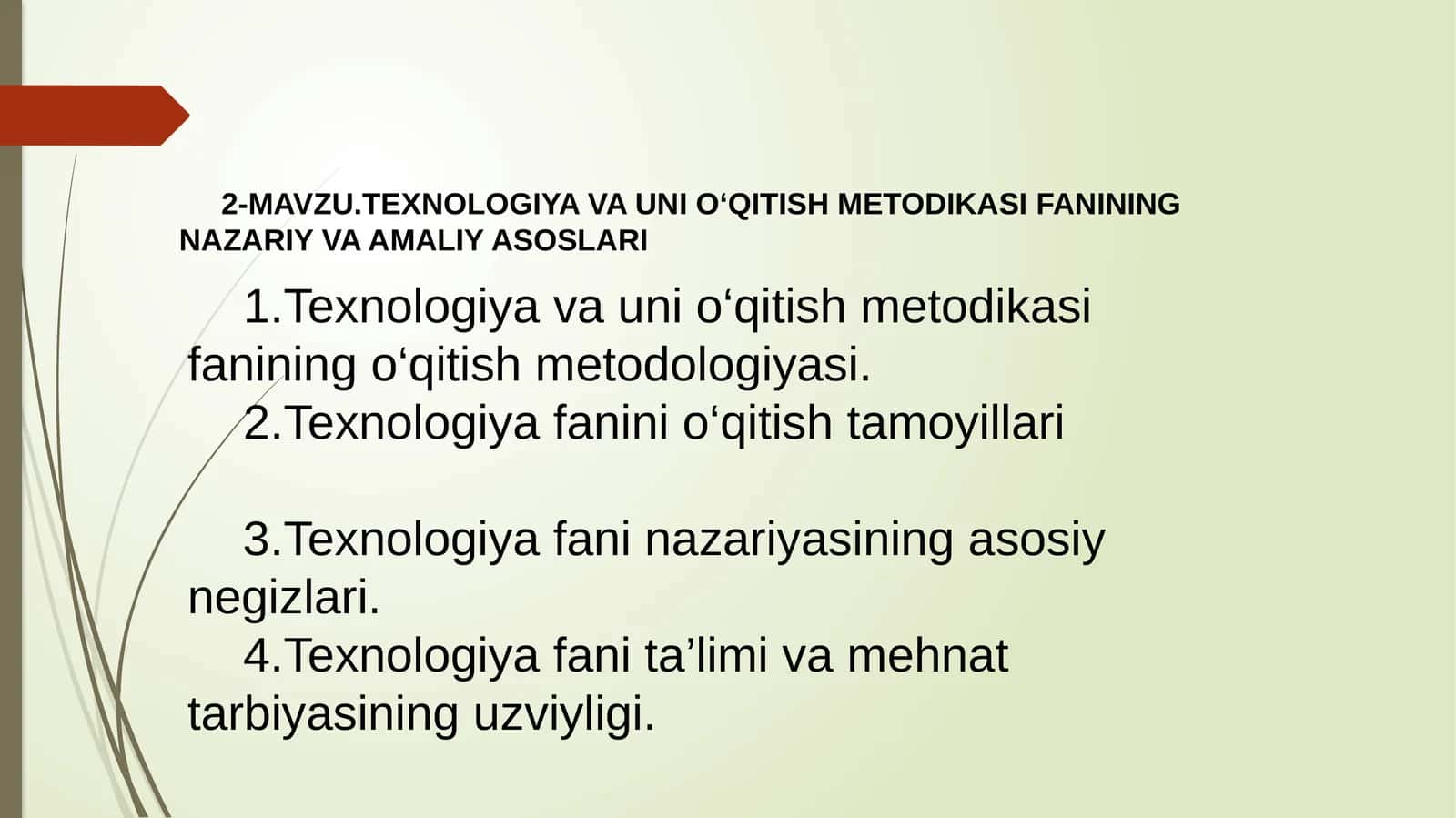 TEXNOLOGIYA VA UNI O‘QITISH METODIKASI FANINING NAZARIY VA AMALIY ASOSLARI