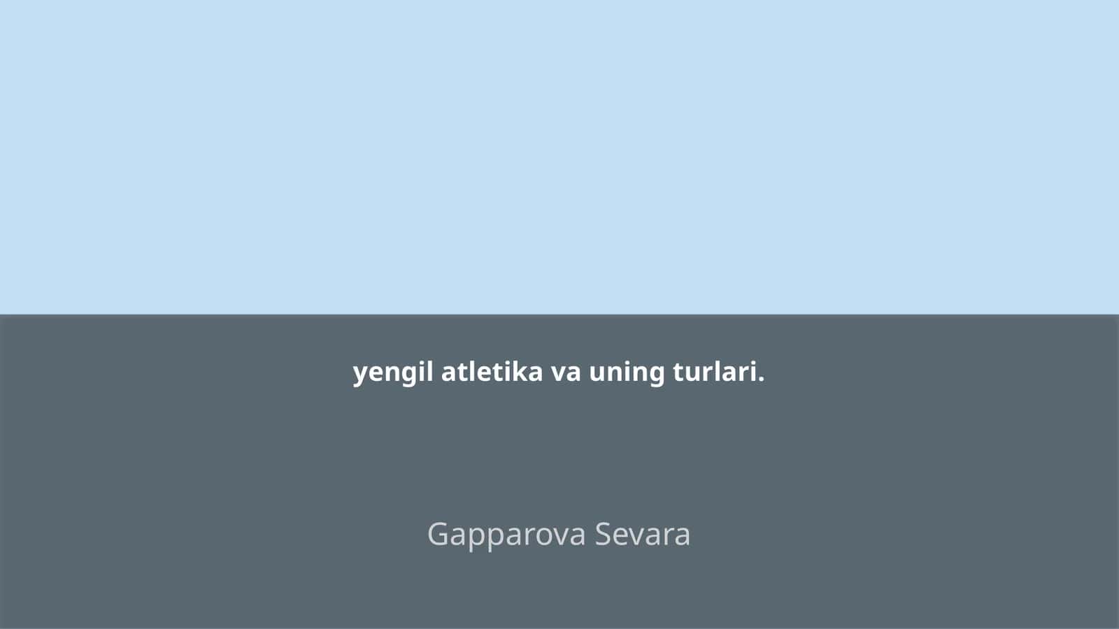 Yengil Atletika va uning Turlari
