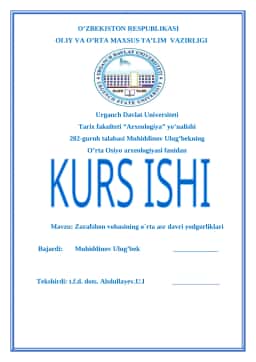 Zarafshon vohasining o`rta asr davri yodgorliklari