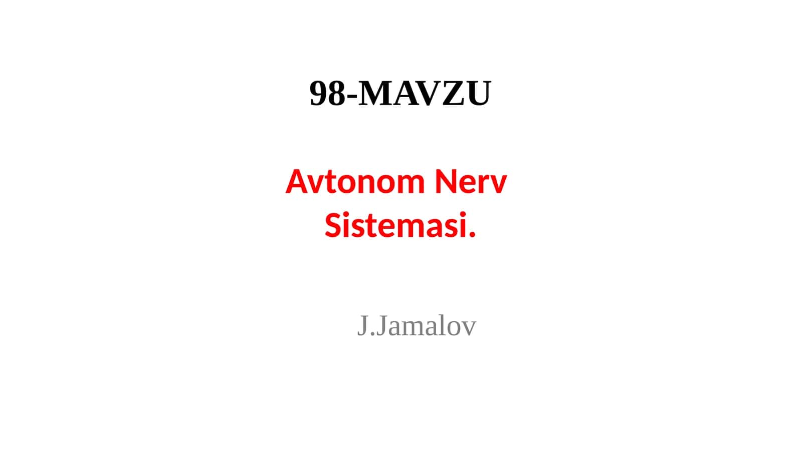 Avtonom Nerv Sistemasi