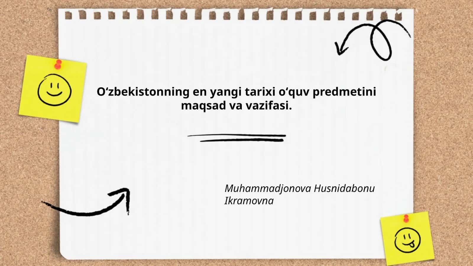O'zbekistonning yangi tarixini o'qitishning maqsadi