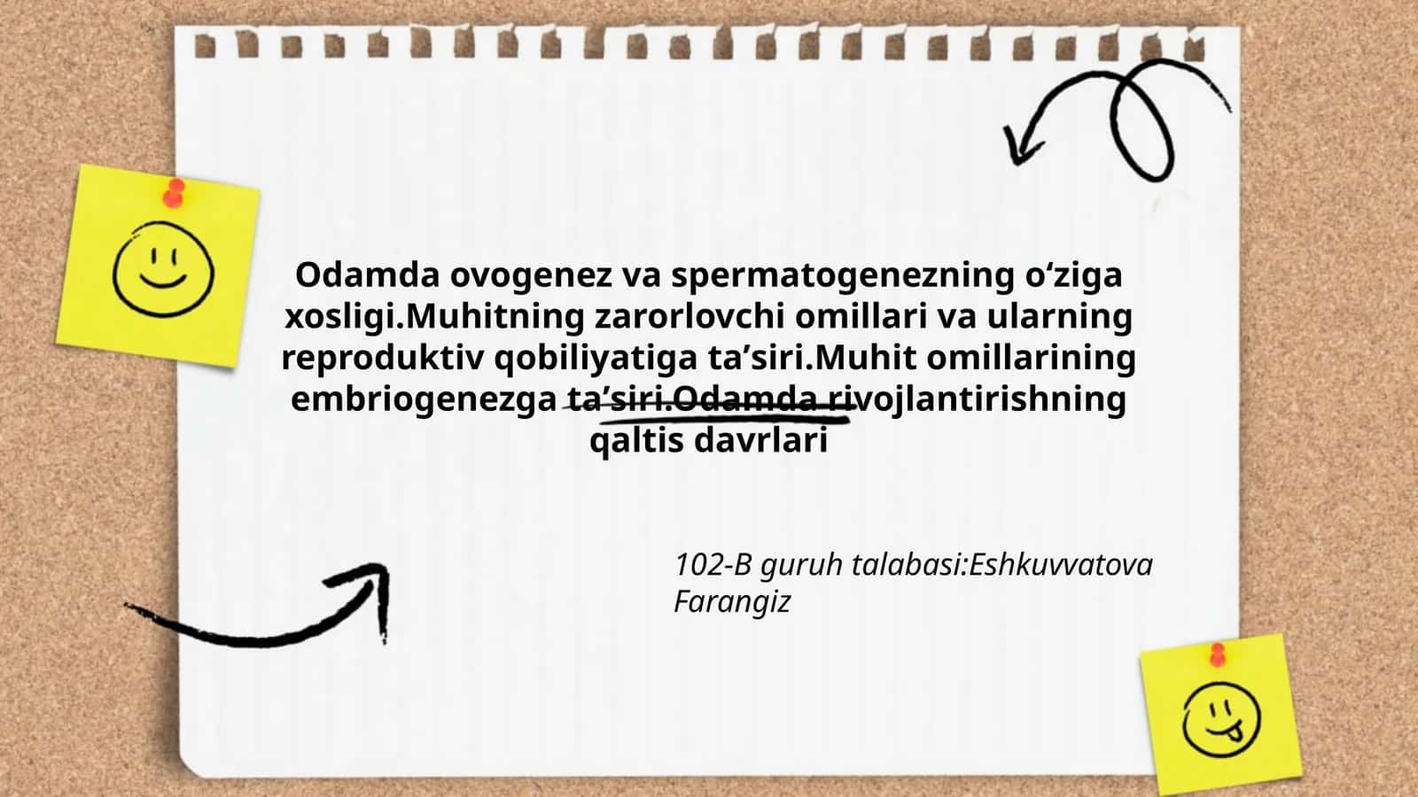 Odamda ovogenez va spermatogenezning oʻziga xosligi