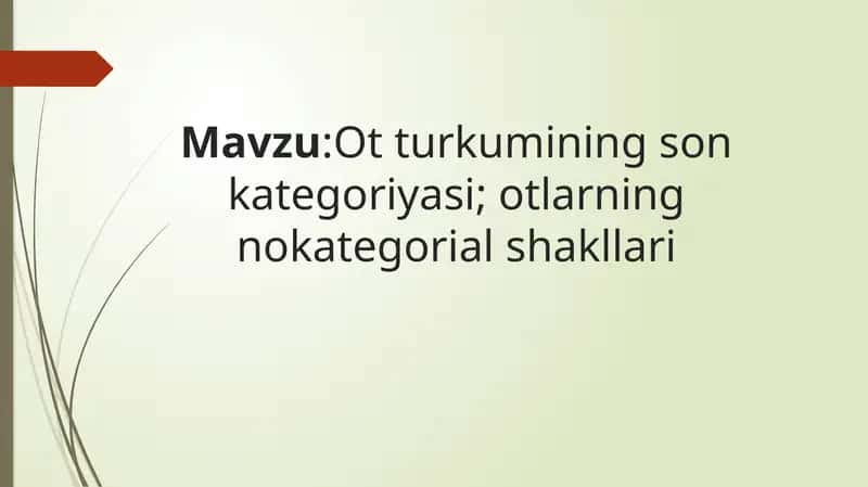ot turkumining son kategoriyasi