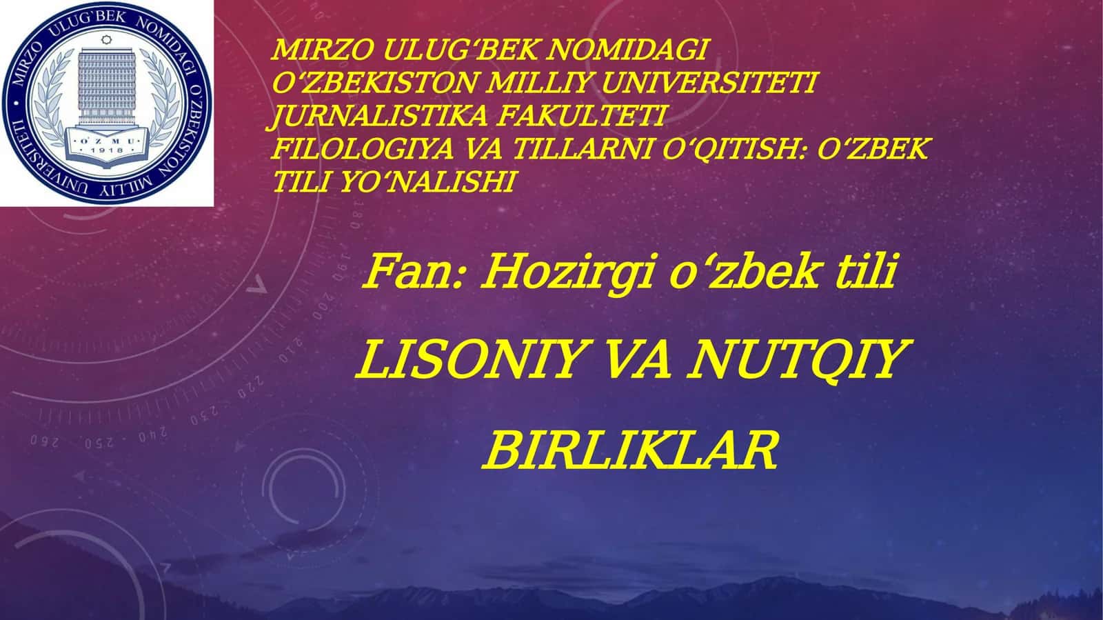 Lisoniy va nutqiy birliklar
