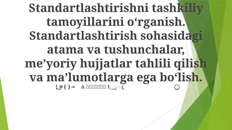Standartlashtirishni tashkiliy tamoyillarini o‘rganish