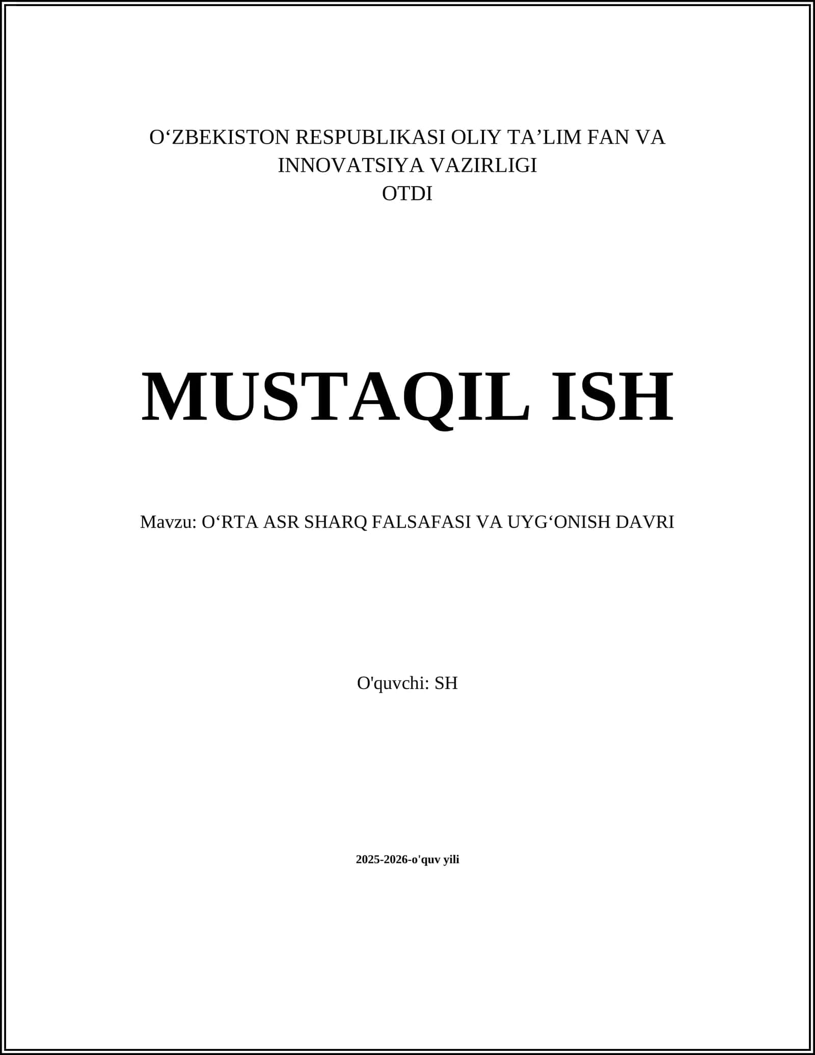 Oʻrta asr Sharq falsafasi va uygʻonish davri