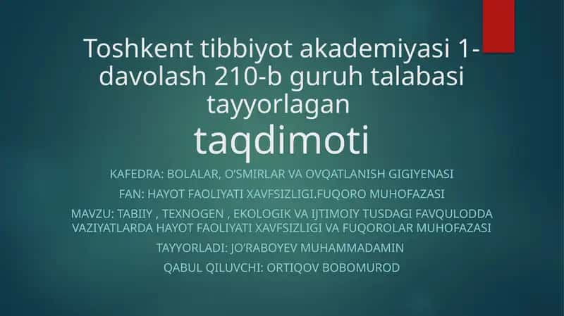 Toshkent Tibbiyot Akademiyasi