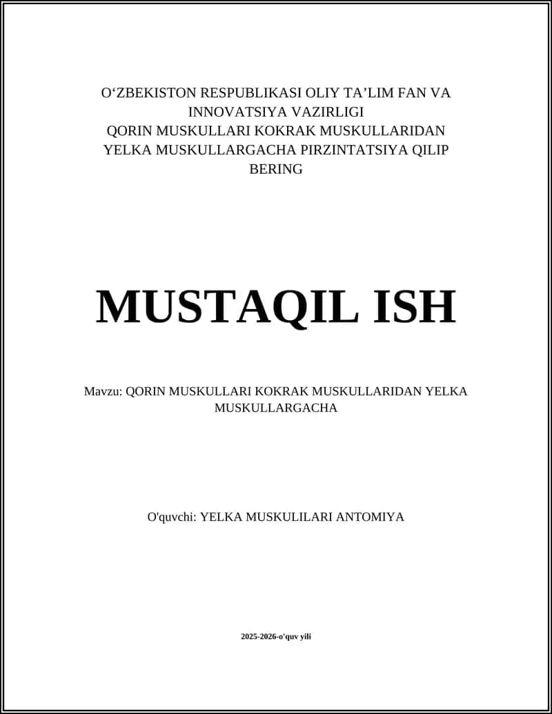 QORIN MUSKULLARI KOKRAK MUSKULLARIDAN YELKA MUSKULLARGACHA