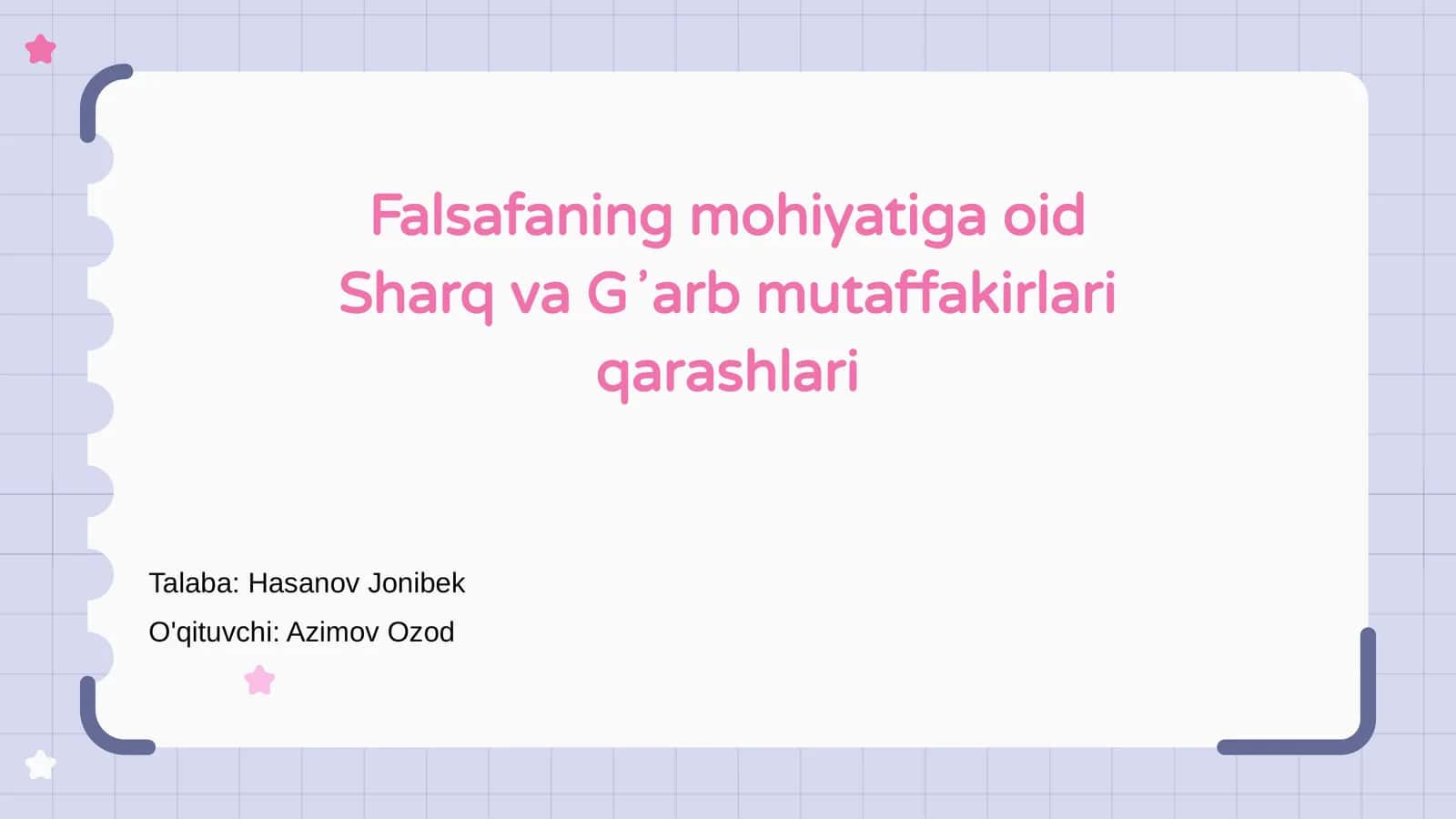 Falsafaning mohiyatiga oid Sharq va Gʼarb mutaffakirlari qarashlari
