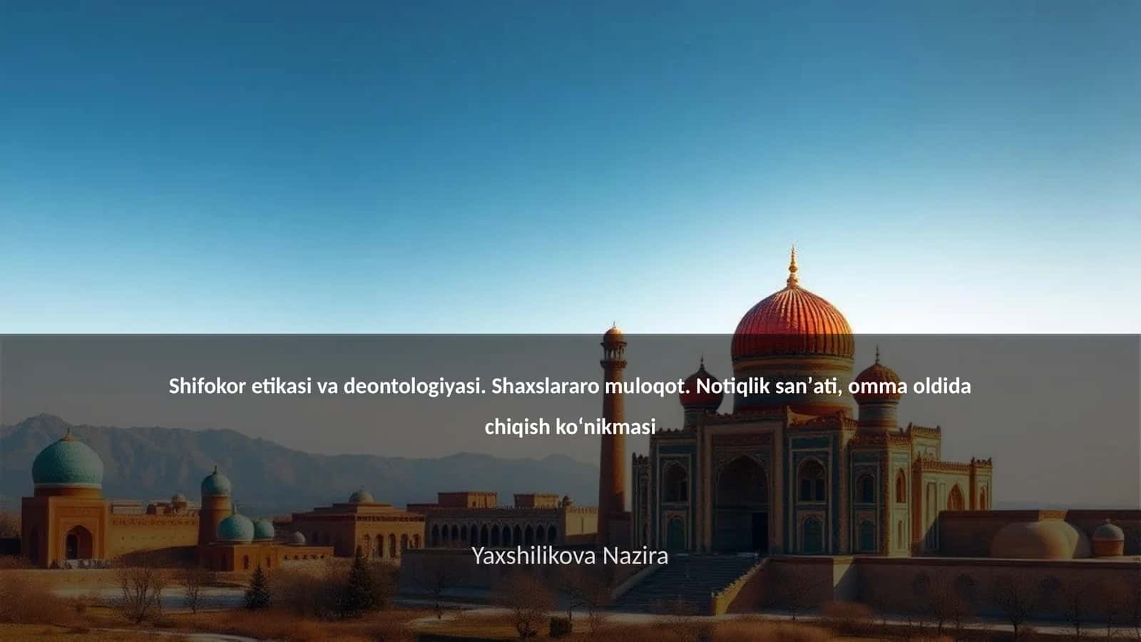 Shifokor etikasi va deontologiyasi