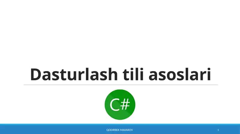 Dasturlash tili asoslari