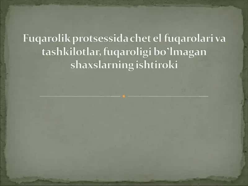 Fuqarolikning O‘ziga Yuklatgan Vazifalari