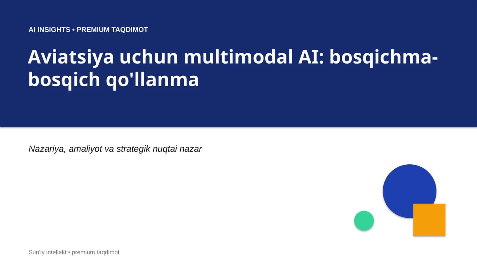 Aviatsiya uchun multimodal AI: bosqichma-bosqich qo'llanma