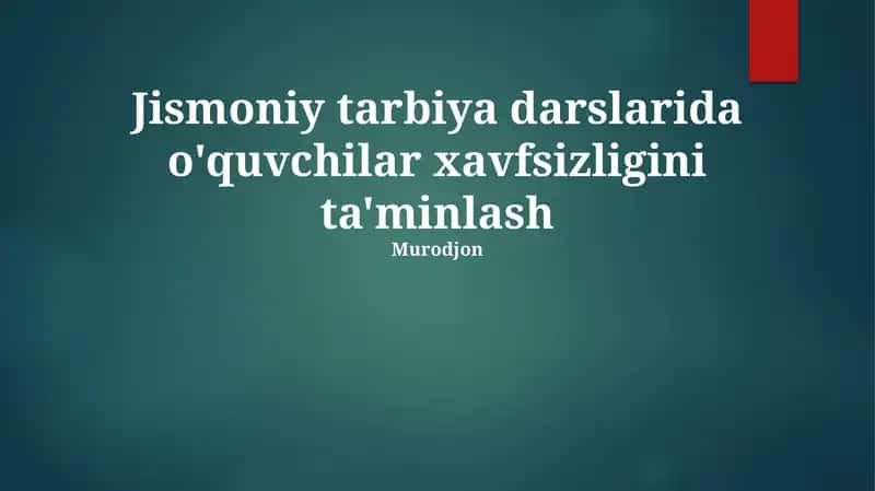 Jismoniy tarbiya darslari