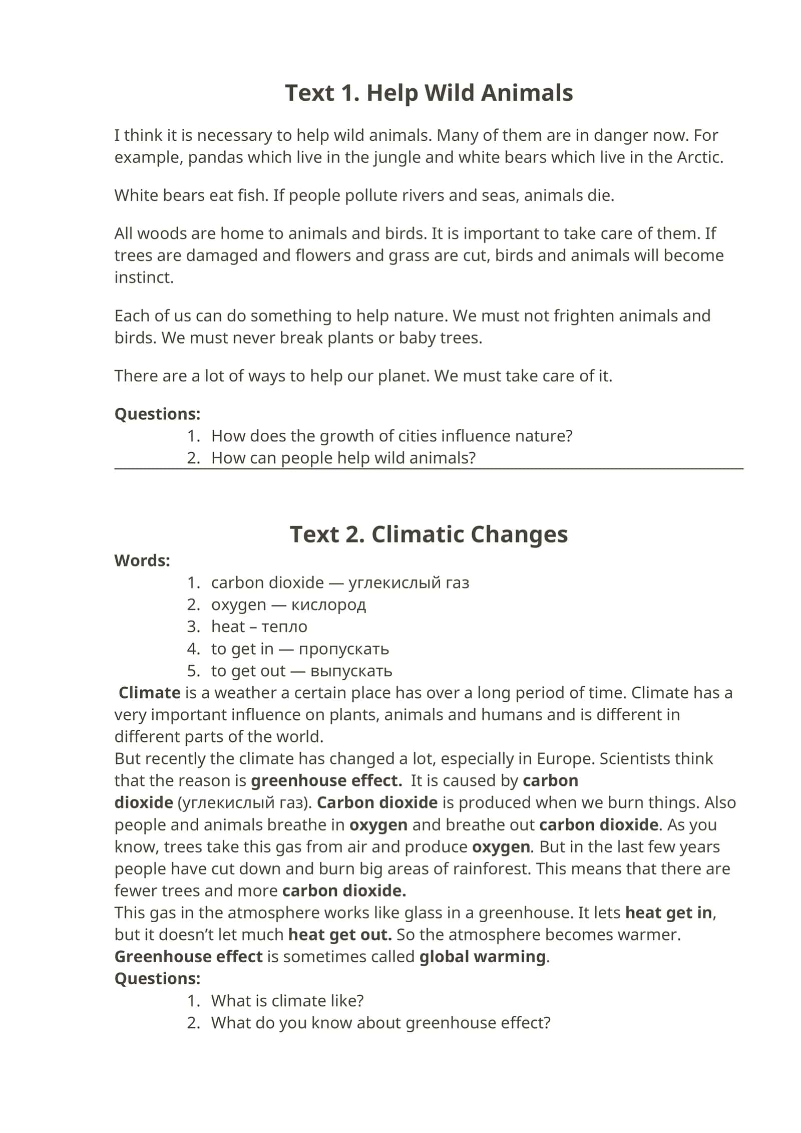 Climatic Changes