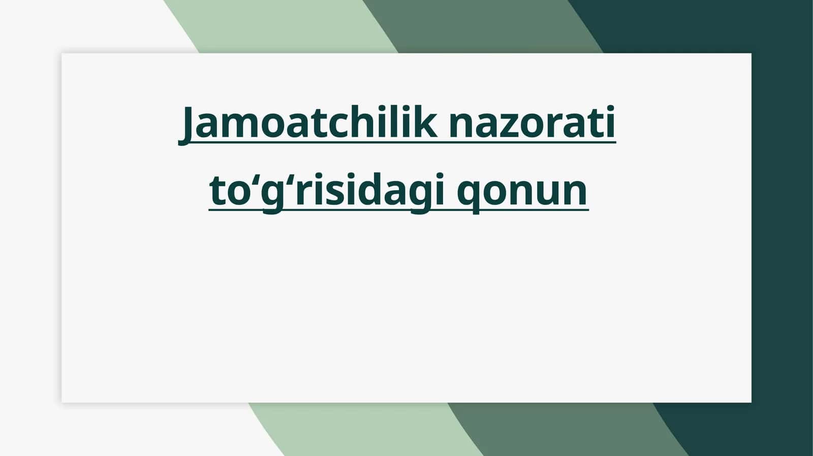 Jamoatchilik nazorati toʻgʻrisidagi qonun