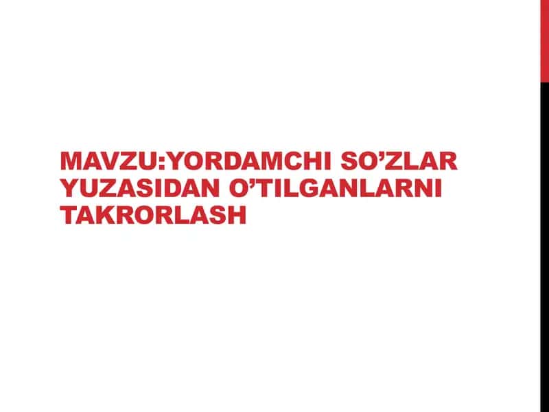 Yordamchi so‘zlar