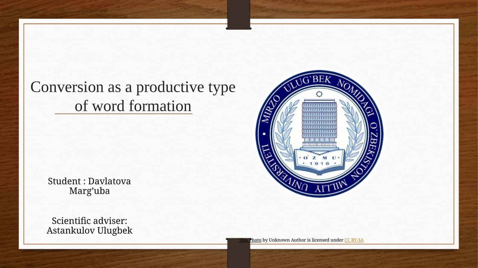 Conversion as a productive type of word formation