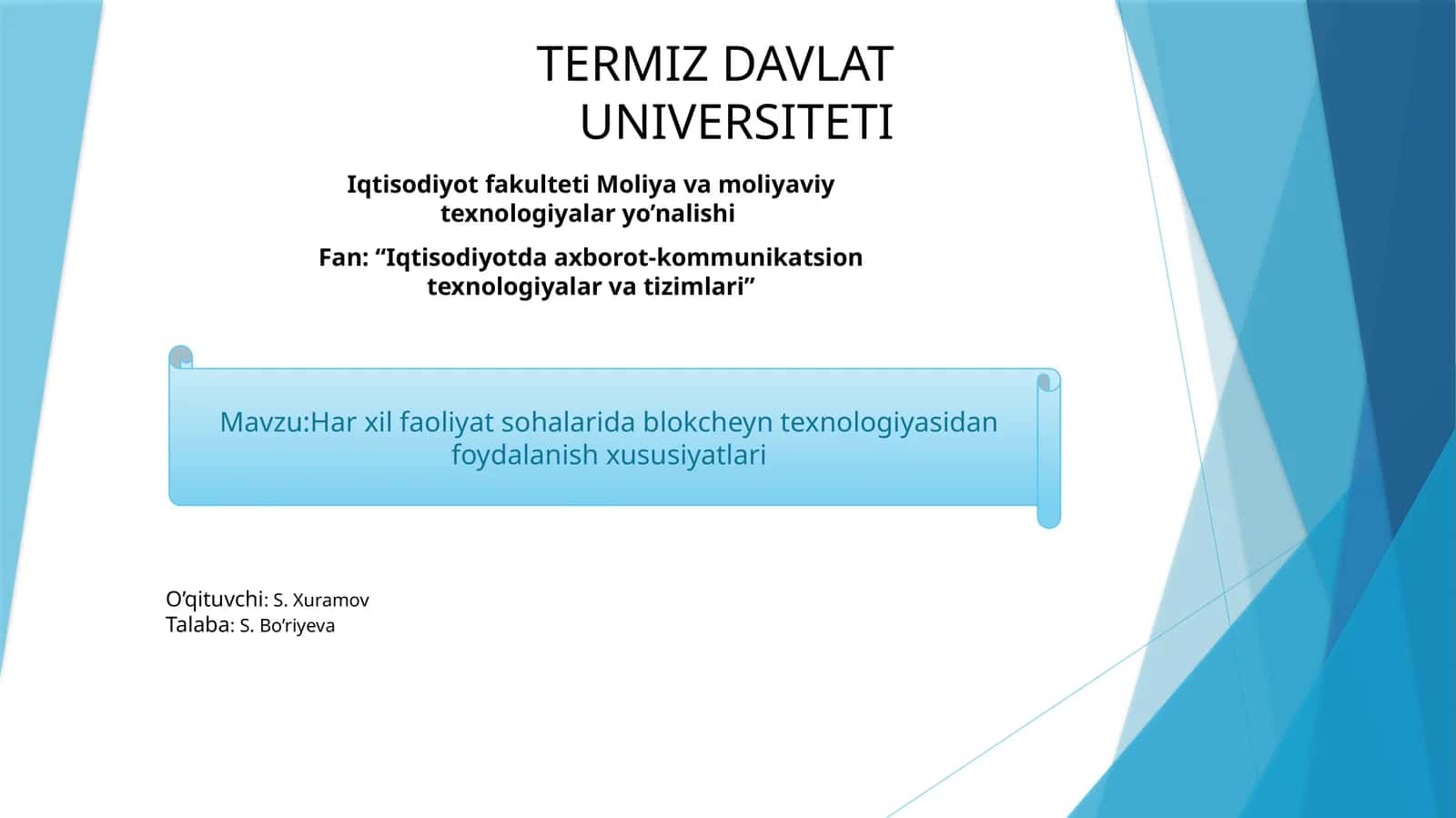 Harxil faoliyat sohalari dablokcheyn texnologiyasidan foydalanish xususiyatlari