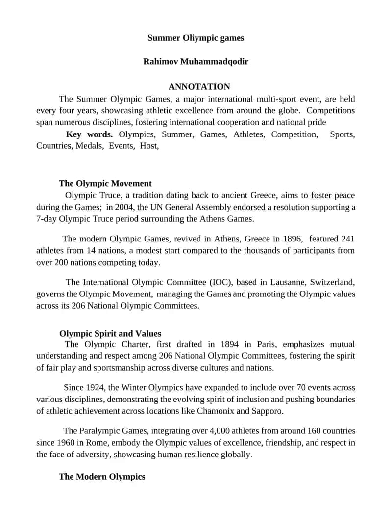 Summer Olympic Games