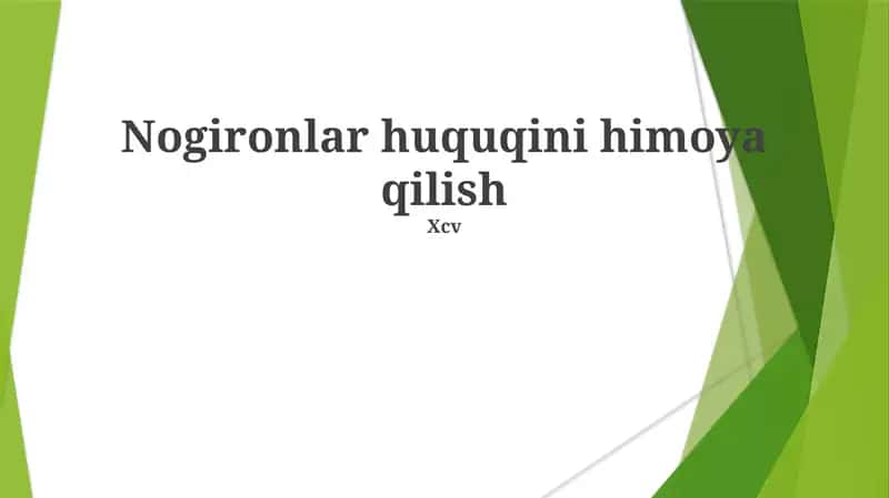 Ногиронлар ҳуқуқини ҳимоя қилиш